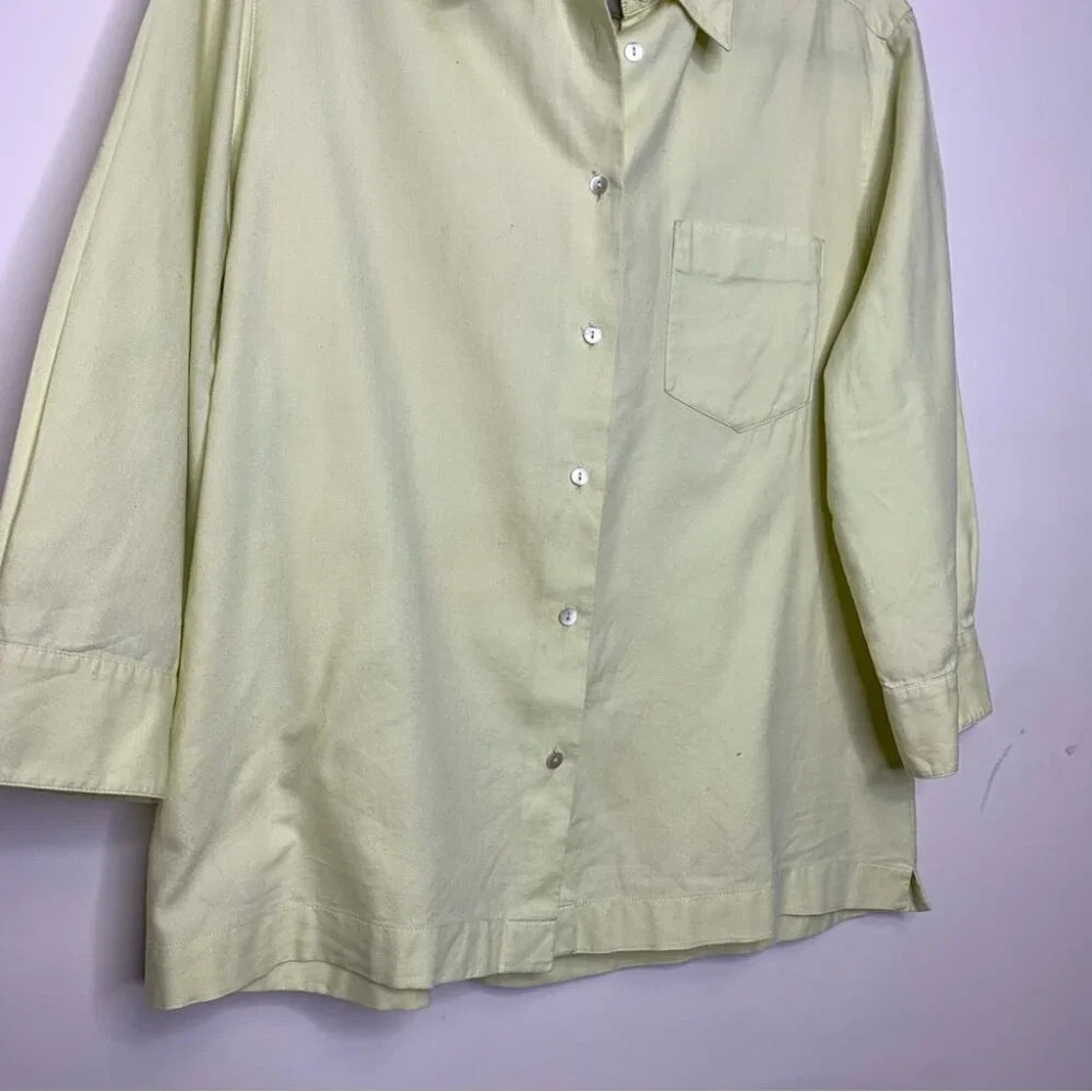 Vintage Weekend MaxMara Mint Green 3/4 Sleeves Button Front Shirt Size Large - Picture 5 of 11